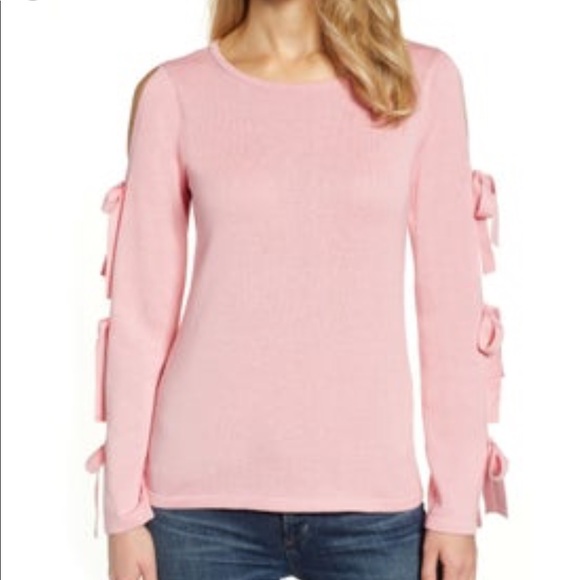Cece Split Bow Sleeve Sweater Confetti 